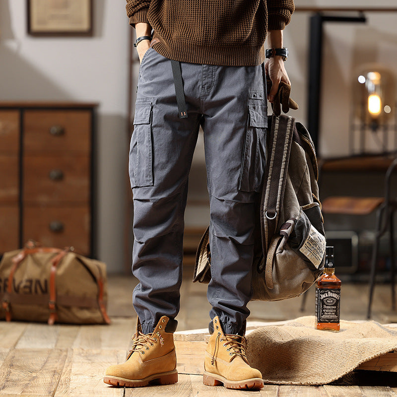 Herren Utility-Cargo-Hose mit verstellbarem Gürtelbund, Mehrfachtaschen und elastischem Saum Nord Taschen