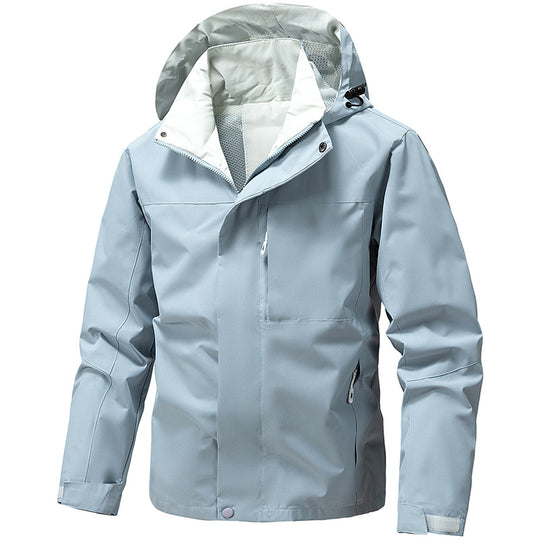 Herren Wasser- und winddichte Funktions‑Outdoorjacke mit Kapuze, atmungsaktivem Mesh‑Futter und verdeckter Reißverschlussleiste Nord Taschen