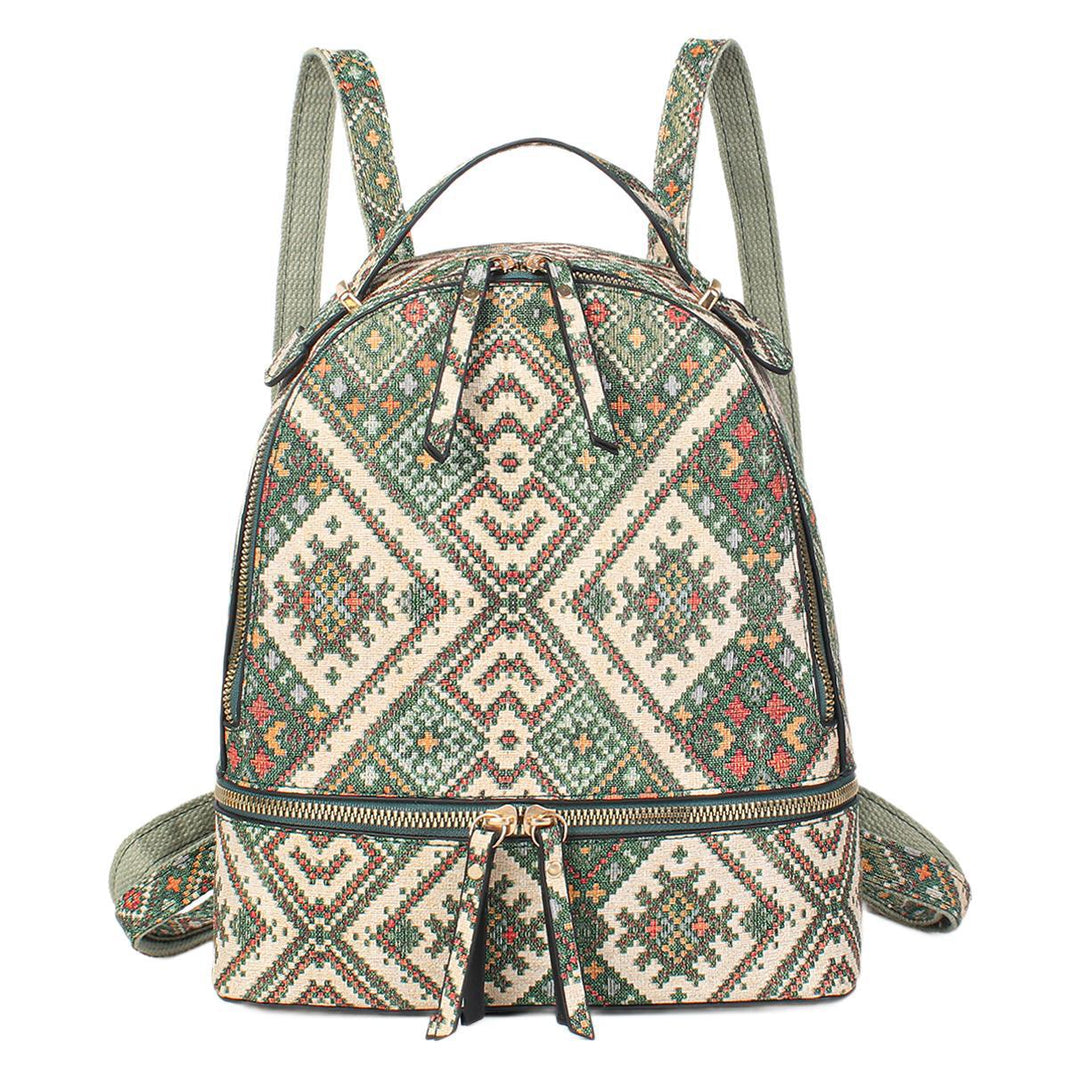 Damen Rucksack mit geometrischem Muster und luxuriösem Futter Nord Taschen