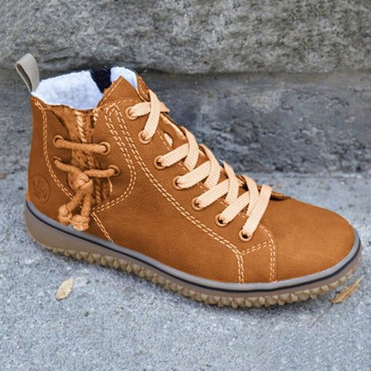 Damen nan High-Top Sneaker-Boot mit seitlichem Reißverschluss, dekorativem Knöchelriemen und profilierter Gummisohle Nord Taschen