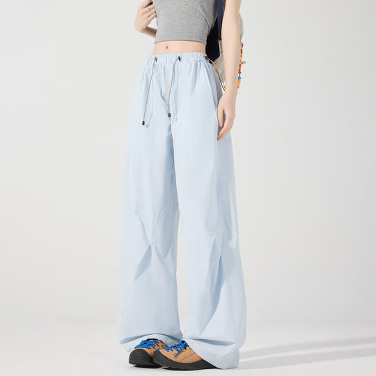 Damen weite technische Cargohose mit Kordelzugbund Nord Taschen