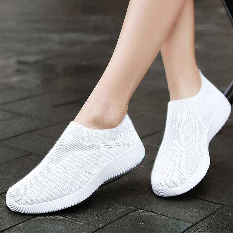 Damen luftige Slip-On Sneakers mit atmungsaktivem Design