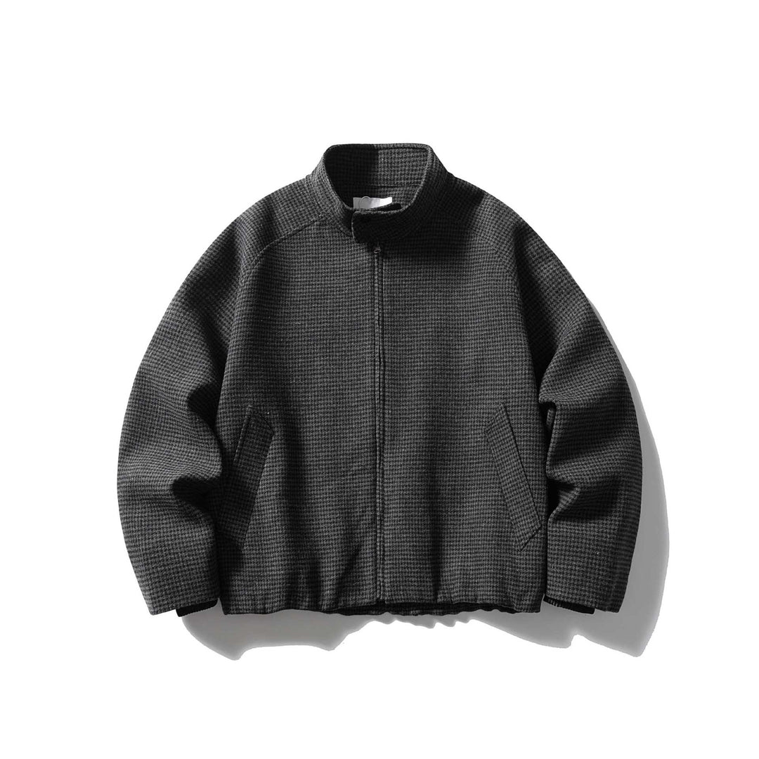 Unisex Kurz geschnittene strukturierte Blousonjacke mit Stehkragen und Reißverschluss Nord Taschen