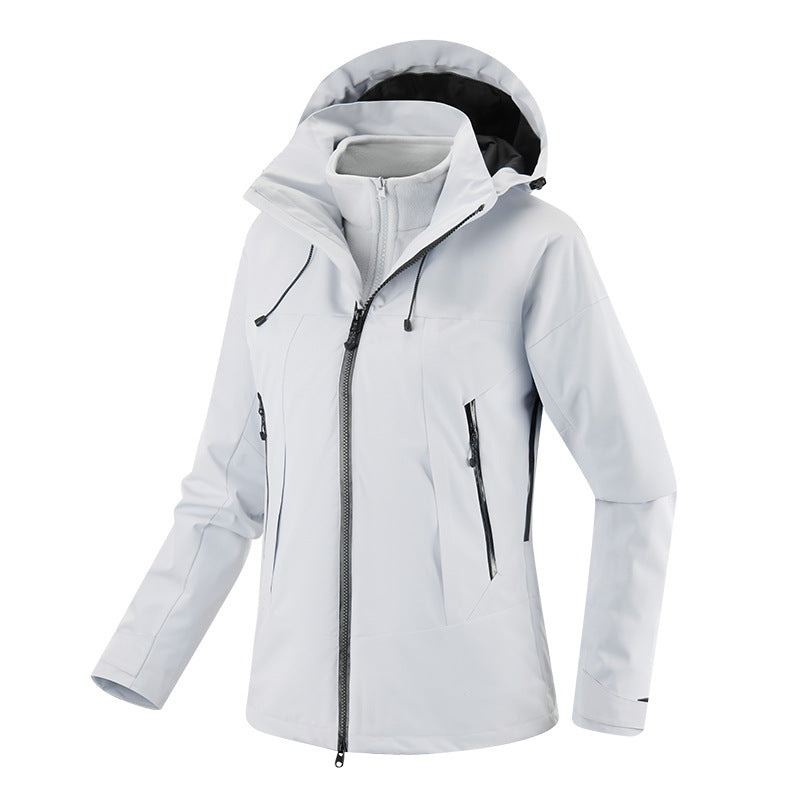 Damen zweilagige Softshell-Jacke mit herausnehmbarer Fleece-Innenjacke und verstellbarer Kapuze Nord Taschen
