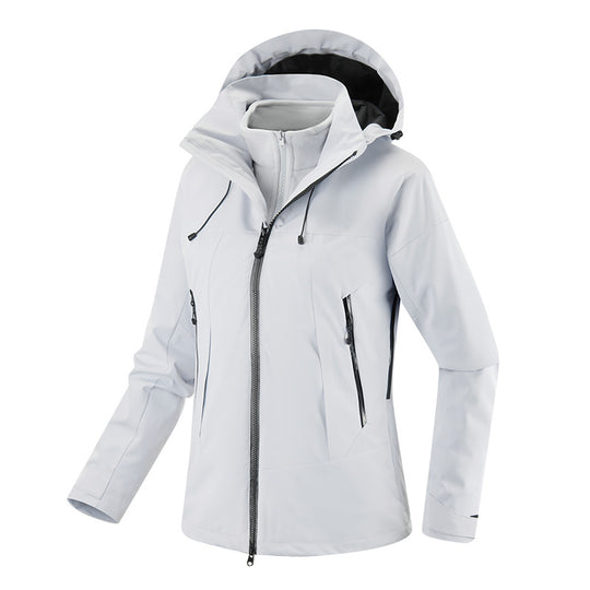 Damen zweilagige Softshell-Jacke mit herausnehmbarer Fleece-Innenjacke und verstellbarer Kapuze Nord Taschen