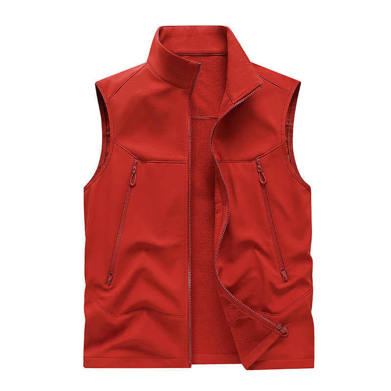 Herren Wasserabweisende Softshell-Weste mit Stehkragen, Reißverschlusstaschen & Atmungsaktivem Futter Nord Taschen