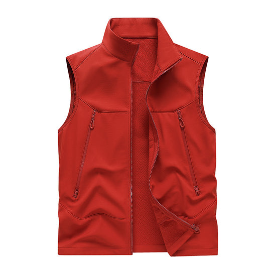 Herren Wasserabweisende Softshell-Weste mit Stehkragen, Reißverschlusstaschen & Atmungsaktivem Futter Nord Taschen