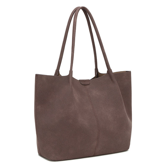 Damen Großzügige Tragetasche mit elegantem Suede-Finish und praktischem Druckverschluss Nord Taschen