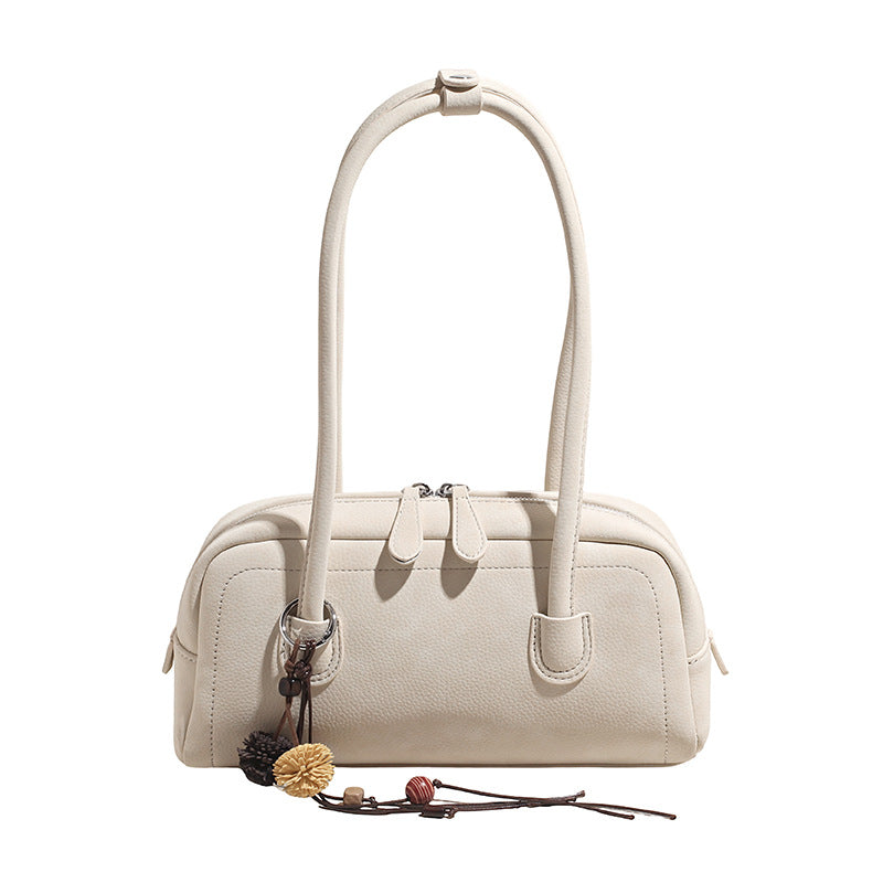 Damen Designer Handtasche mit stilvollem Reißverschluss und verspieltem Anhänger Nord Taschen