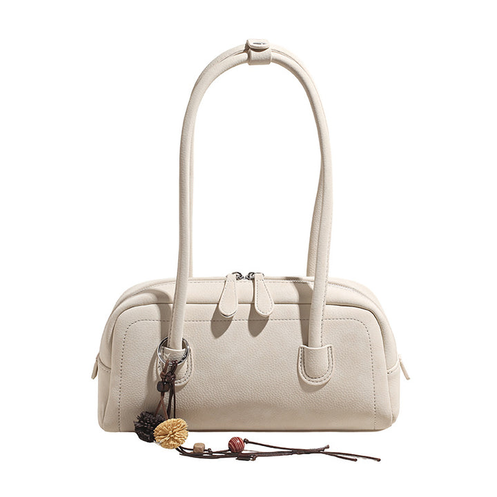 Damen Designer Handtasche mit stilvollem Reißverschluss und verspieltem Anhänger Nord Taschen
