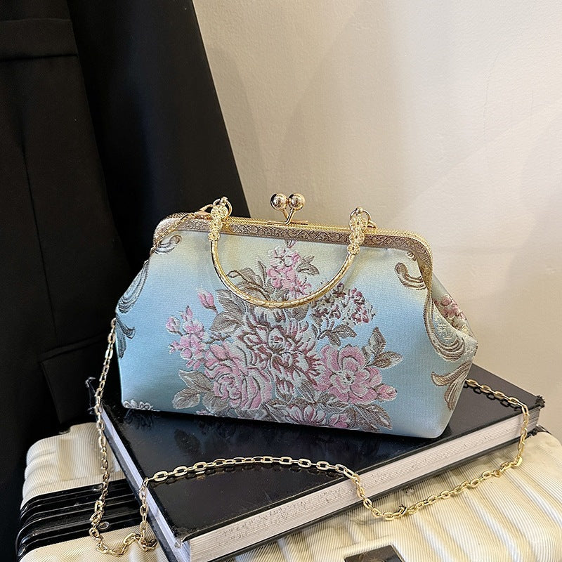 Damen elegante Clutch mit blumigem Dekor Nord Taschen