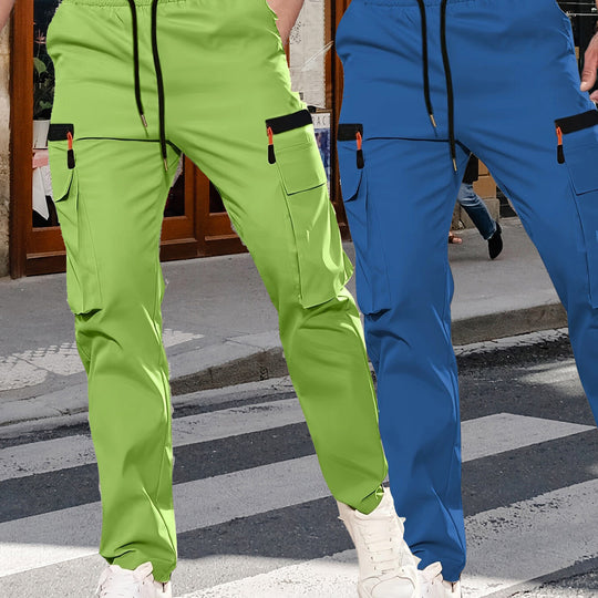 Herren Cargohose im Joggerstil mit elastischem Bund, Tunnelzug & Mehrfachtaschen Nord Taschen