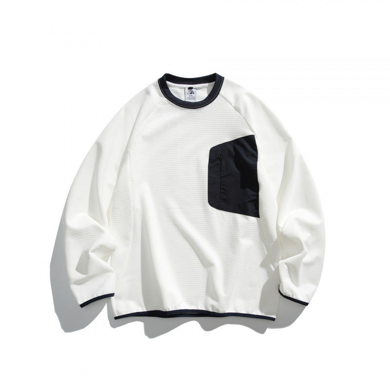 Unisex Oversize-Sweatshirt mit kontrastierter Brusttasche und Raglanärmeln Nord Taschen