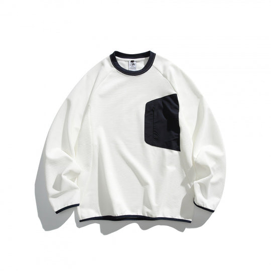 Unisex Oversize-Sweatshirt mit kontrastierter Brusttasche und Raglanärmeln Nord Taschen