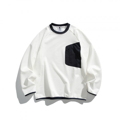 Unisex Oversize-Sweatshirt mit kontrastierter Brusttasche und Raglanärmeln Nord Taschen