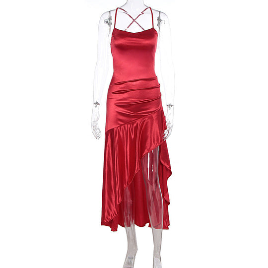 Damen Satin Abendkleid