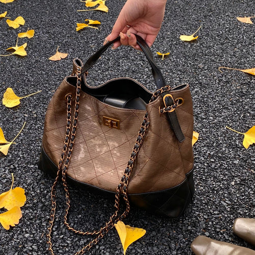 Damen elegante Handtasche mit edlen Kunstleder-Elementen Nord Taschen