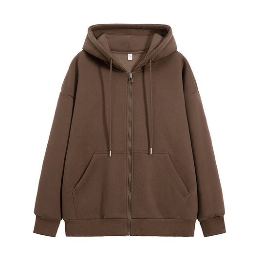 Unisex Oversize Kapuzen-Sweatjacke mit durchgehendem Reißverschluss, Kängurutaschen und gerippten Bündchen Nord Taschen