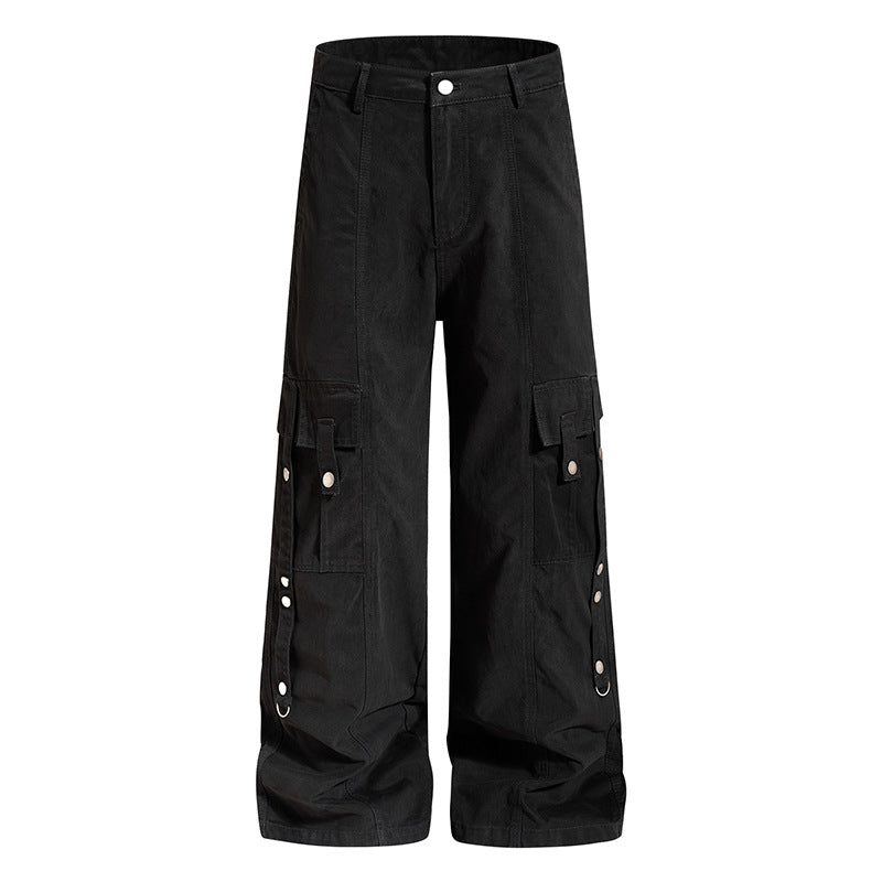 Damen Weite Cargo-Culottehose mit Multi-Taschen und Druckknopf-Seitenverstellung Nord Taschen