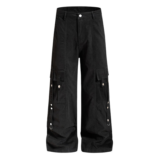 Damen Weite Cargo-Culottehose mit Multi-Taschen und Druckknopf-Seitenverstellung Nord Taschen