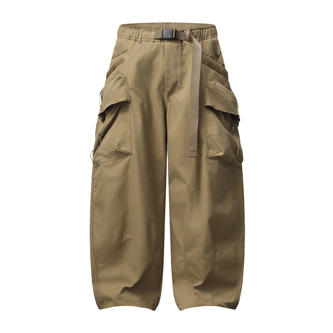 Damen Weite Cargo‑Culotte mit aufgesetzten Taschen und integriertem Webbing‑Gürtel Nord Taschen