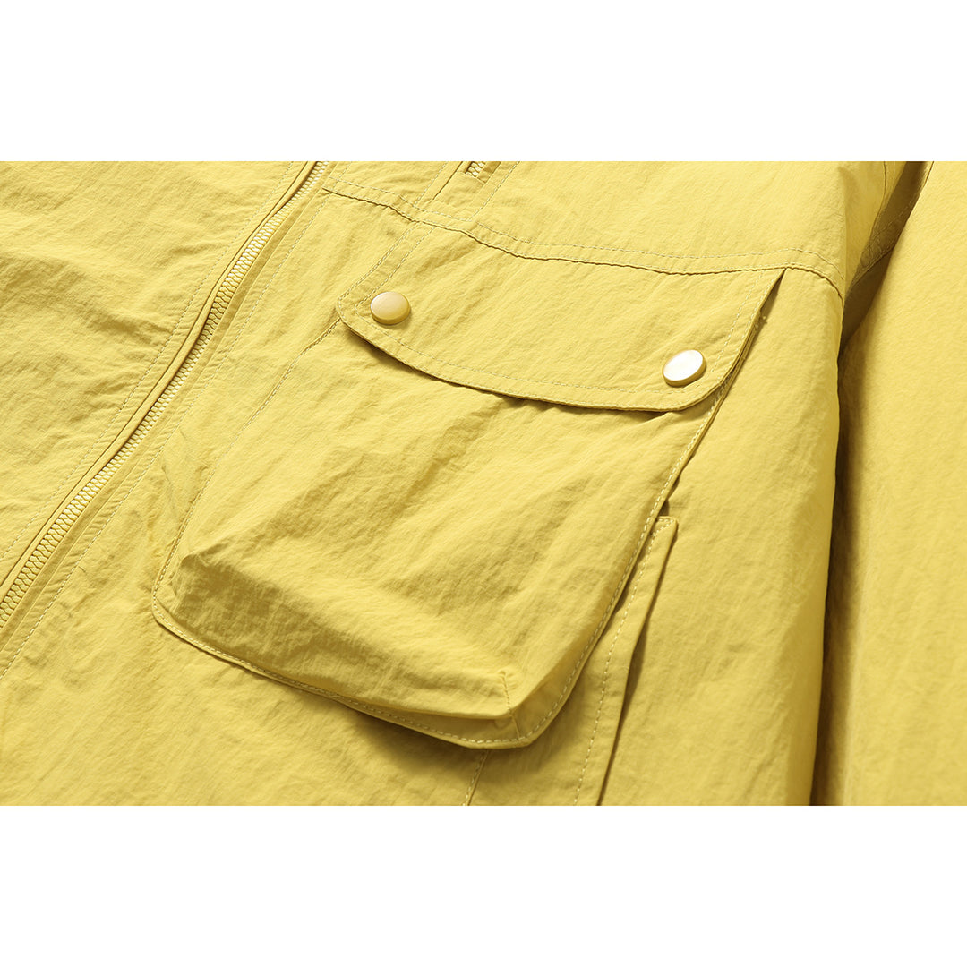 Unisex Leichte Boxy-Windjacke mit Kapuze, Utility-Brusttasche und Kordelzug Nord Taschen