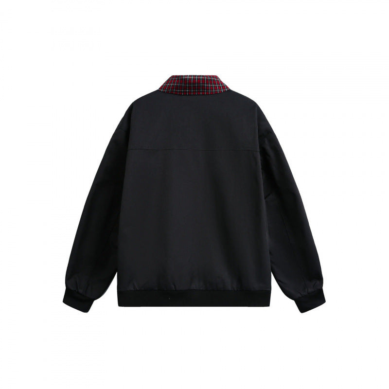 Unisex Wende-Reißverschlussjacke mit kariertem Muster und glatter Rückseite Nord Taschen