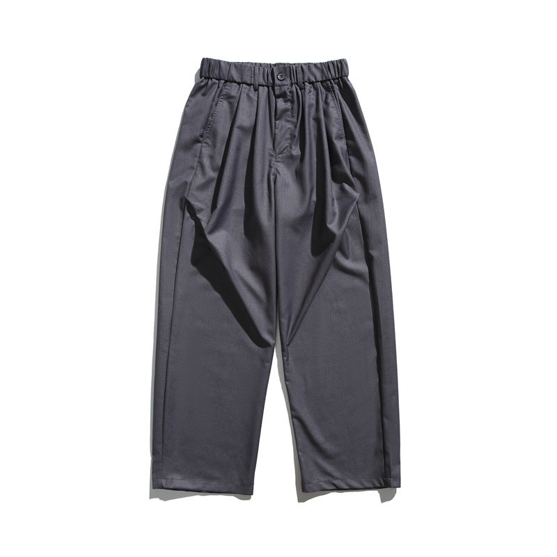 Herren Locker geschnittene Bundfalten-Cropped-Hose mit elastischem Bund und Bügelfalte Nord Taschen