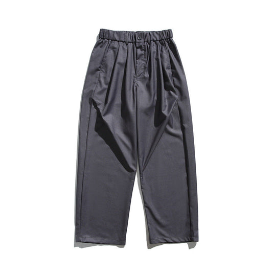 Herren Locker geschnittene Bundfalten-Cropped-Hose mit elastischem Bund und Bügelfalte Nord Taschen