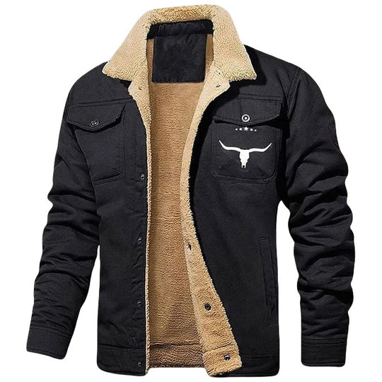 Herren Sherpa-gefütterte Canvas-Arbeiterjacke mit Brusttaschen Nord Taschen