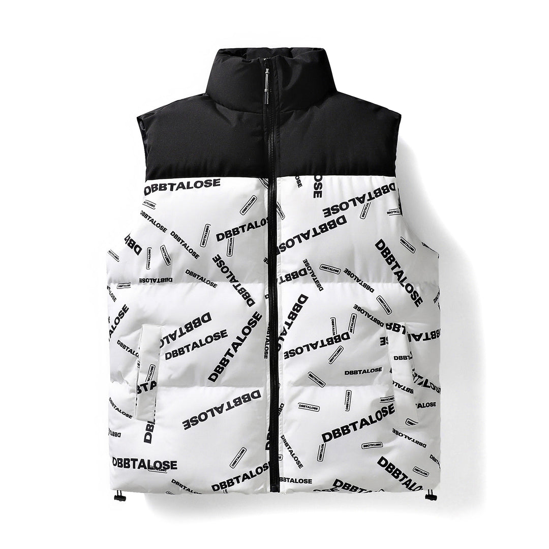 Herren Gesteppte Weste mit hohem Stehkragen, Allover-Logoaufdruck & Kordelzug Nord Taschen