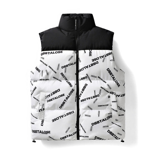 Herren Gesteppte Weste mit hohem Stehkragen, Allover-Logoaufdruck & Kordelzug Nord Taschen