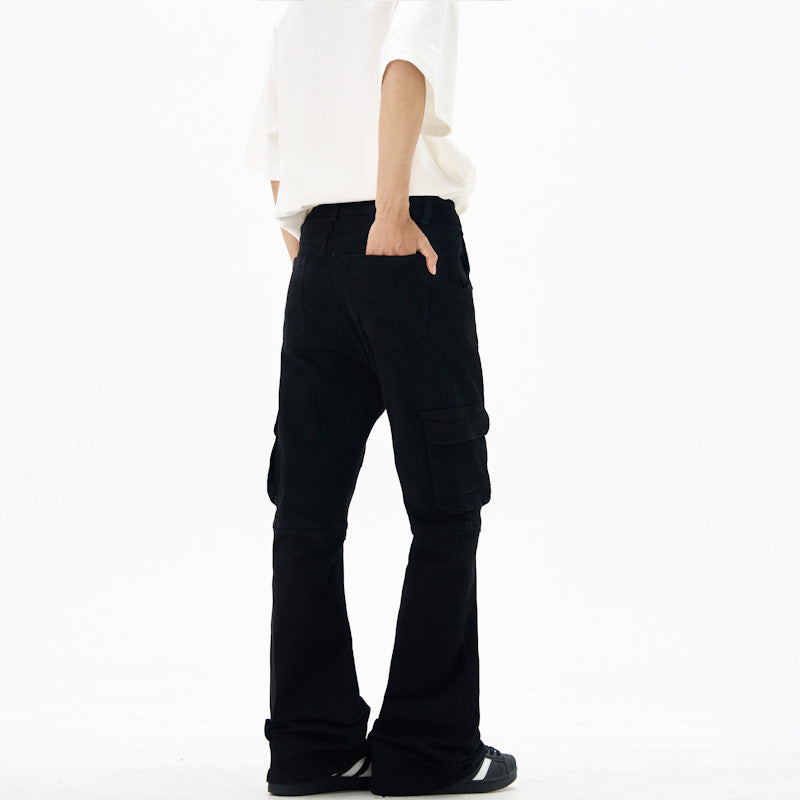 Damen Cargohose im Flared-Cut mit Utility-Taschen und verlängertem Saum Nord Taschen