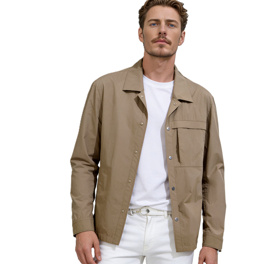 Herren Leichtes Utility-Overshirt mit Pattentaschen und Druckknopfleiste Nord Taschen