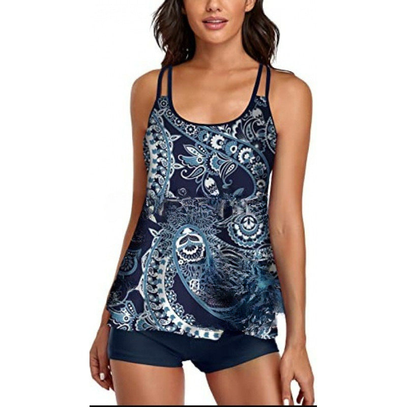 Damen Sportliches Tankini-Set mit bequemem Shorts und verstellbaren Trägern Nord Taschen