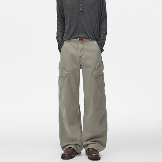 Herren Ultraweite Cargo-Twillhose mit hoher Bundlinie, Oversized-Bein und aufgesetzten Klappentaschen Nord Taschen