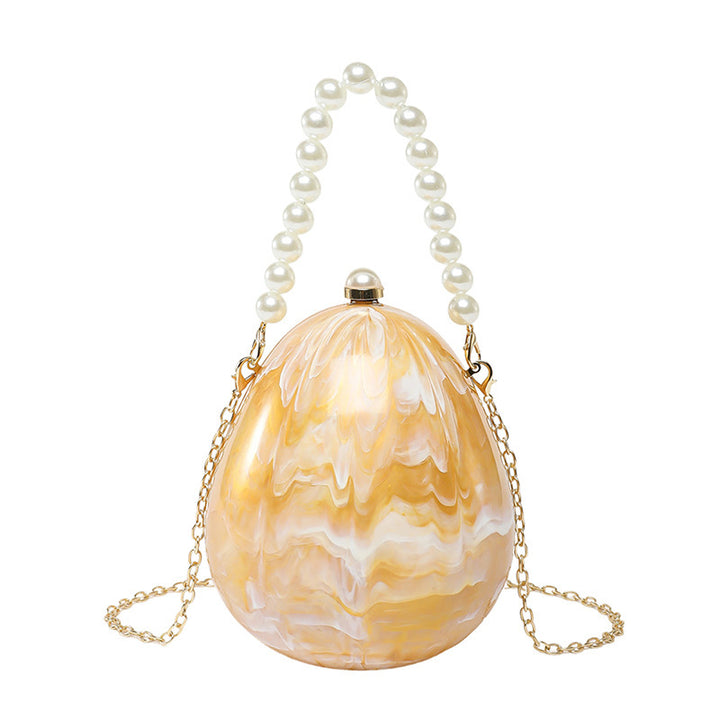 Damen Clutch im Eier-Design mit Perlenakzent Nord Taschen