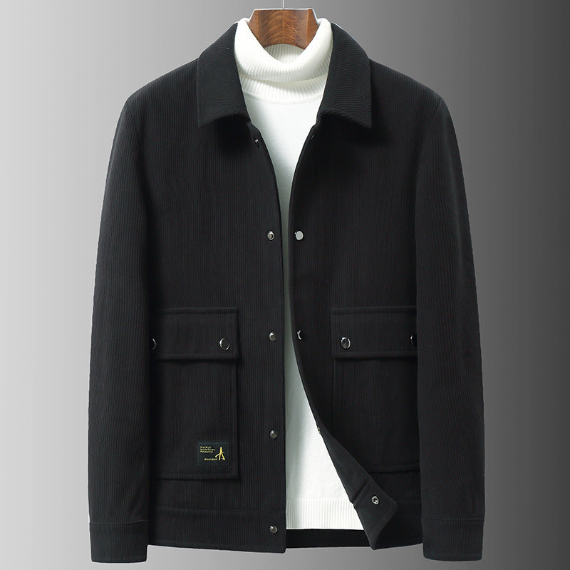 Herren Cordjacke mit Utility-Taschen und Druckknopfverschluss Nord Taschen