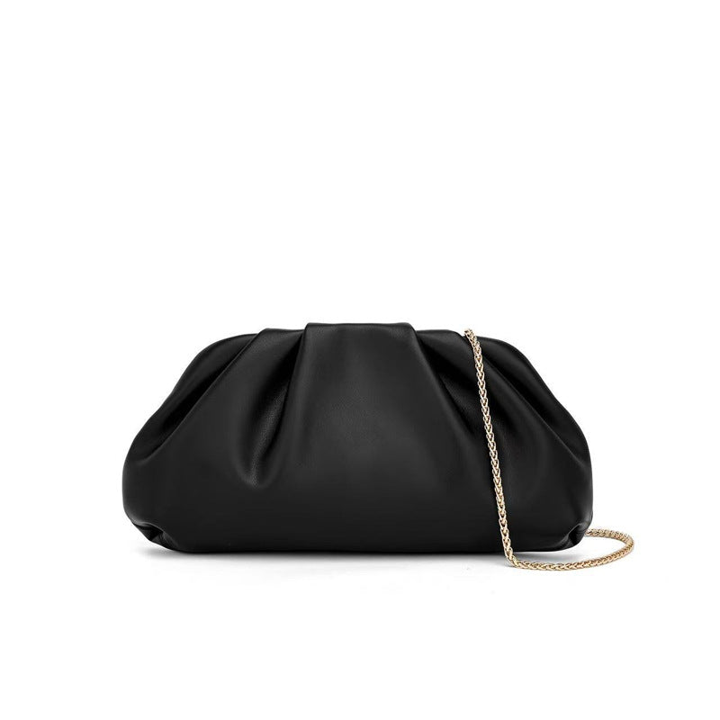 Damen elegante Clutch-Tasche mit goldener Metalloberfläche und modischem Kettenhenkel Nord Taschen