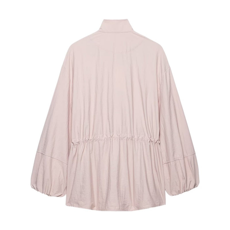Damen leichter Oversize-Parka mit Tunnelzugtaillierung und Ballonärmeln Nord Taschen