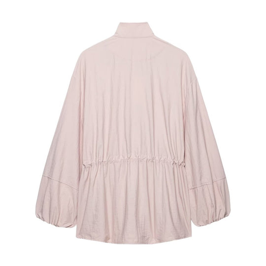 Damen leichter Oversize-Parka mit Tunnelzugtaillierung und Ballonärmeln Nord Taschen