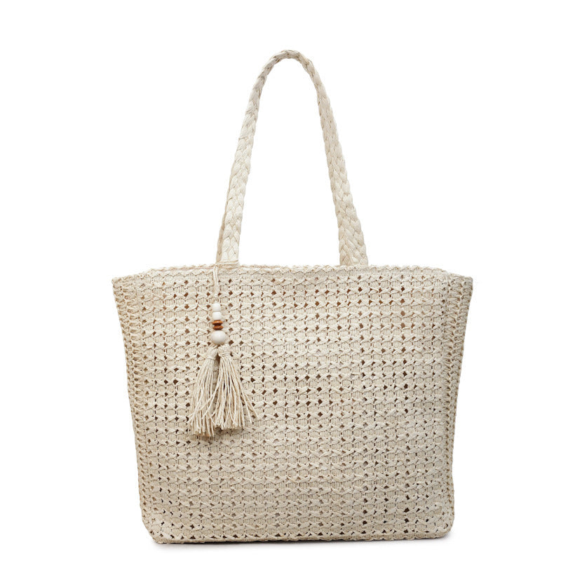 Damen geflochtene Shopper Tasche aus natürlichem Material Nord Taschen