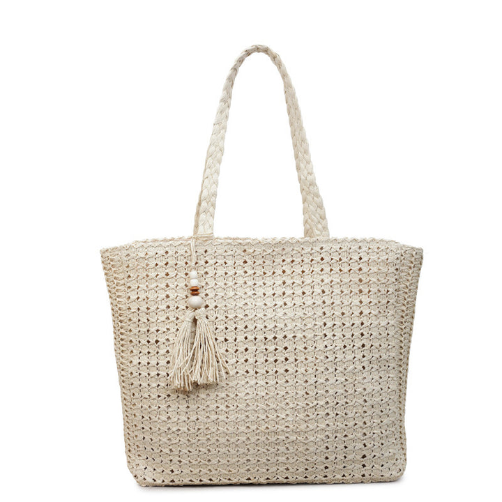 Damen geflochtene Shopper Tasche aus natürlichem Material Nord Taschen