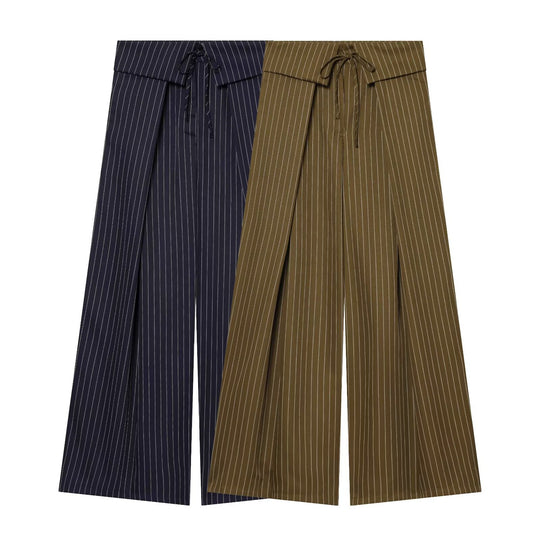 Damen Weite Highwaist-Palazzohose mit Wickel-Front und Taillenschnürung Nord Taschen