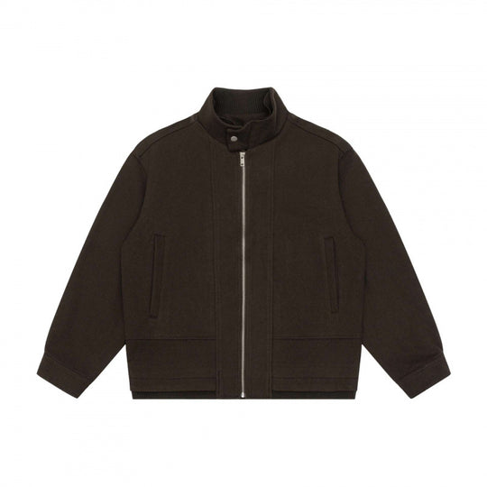Herren Kurz geschnittener Boxy‑Blouson aus Wollmix mit Stehkragen, Metallreißverschluss und verdeckten Eingrifftaschen Nord Taschen