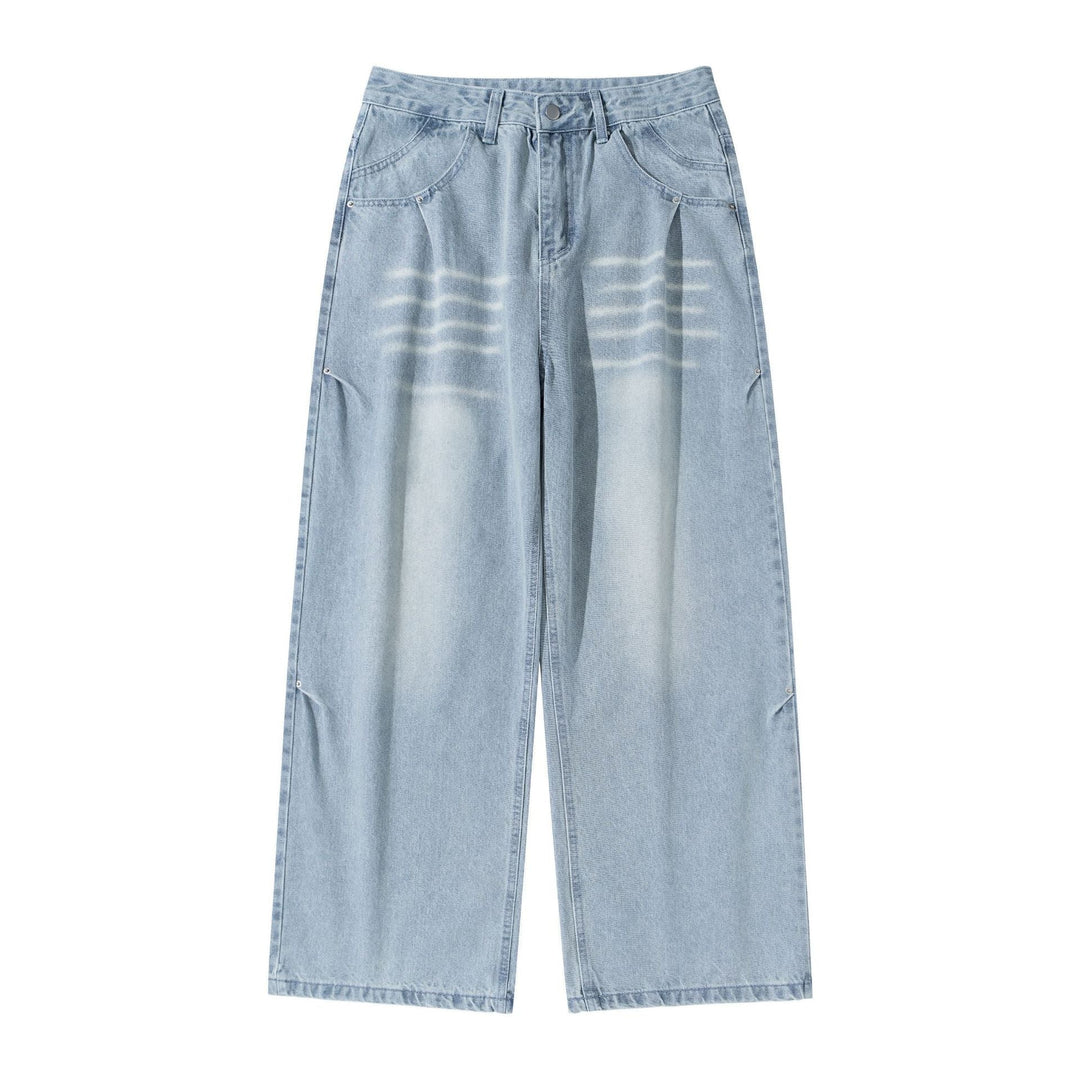 Damen Hochtaillierte weite Cropped-Jeans mit Bundfalten und Utility-Taschen Nord Taschen