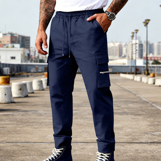 Herren Cargojogger mit elastischem Bund, Kordelzug und Reißverschlusstaschen Nord Taschen