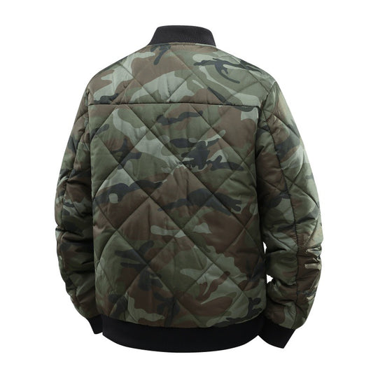 Herren Gestepptes Camouflage-Bomberjacke mit Rippbündchen und Zweiwege-Reißverschluss Nord Taschen