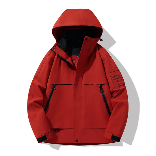 Herren multifunktionale Wasserfeste Softshell-Regenjacke mit abnehmbarer Fleece-Innenjacke Nord Taschen