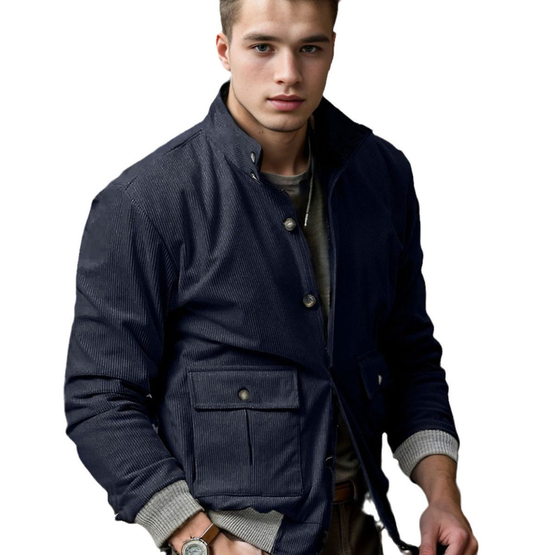 Herren Corduroy-Fieldjacke mit Pattentaschen und Stehkragen Nord Taschen